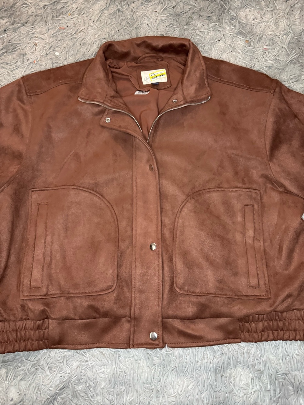 Universal Thread Women’s Faux Suede Bomber Jacket - Brown Size XXL NWOT - Picture 5 of 12
